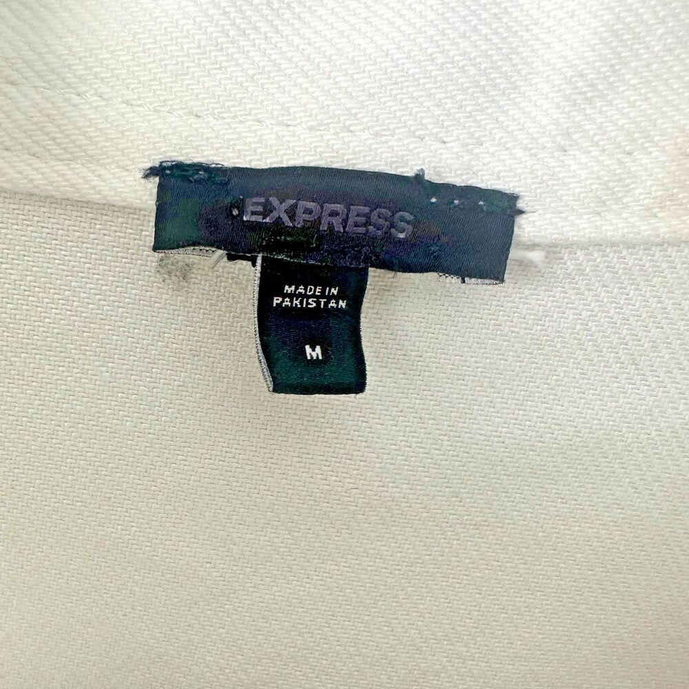 Express Denim Button Front White Utility Mini Dre… - image 2